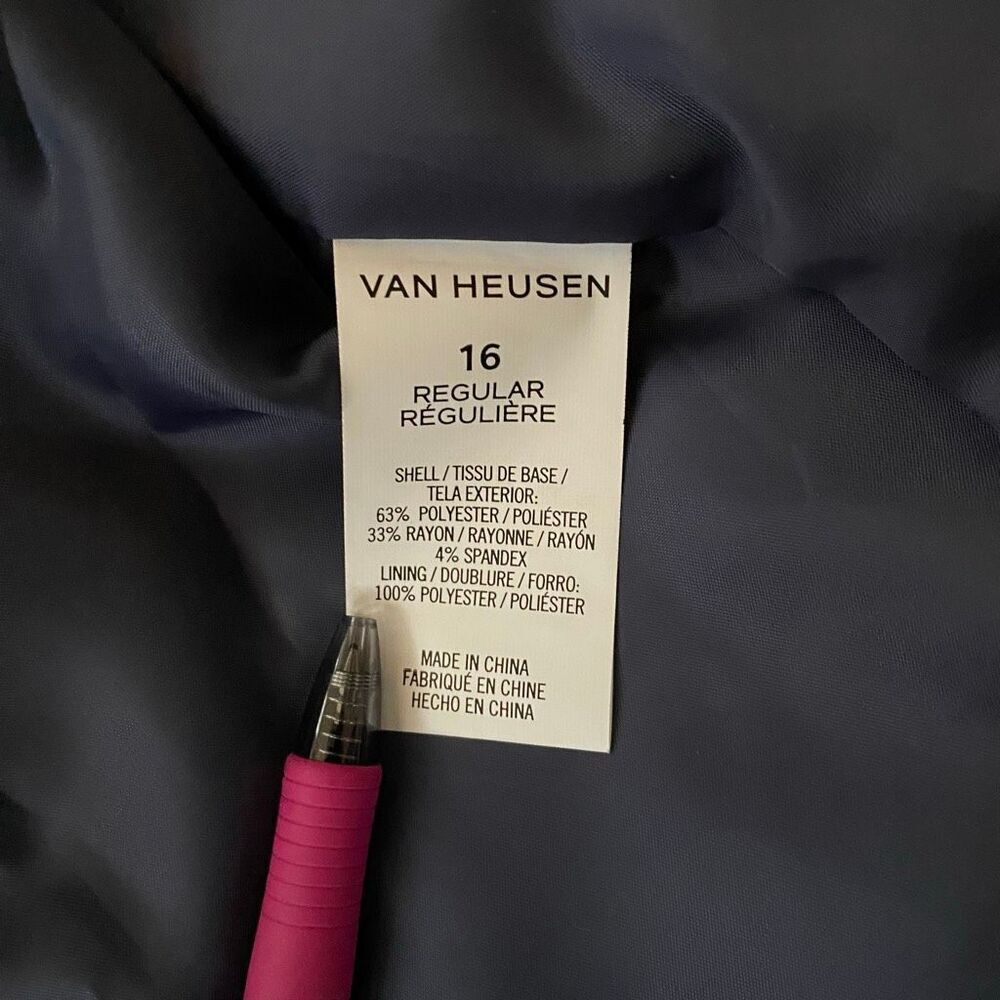 Van Heusen Flex youth boys 16 regular 2 button suit jacket/blazer blue - Picture 5 of 5
